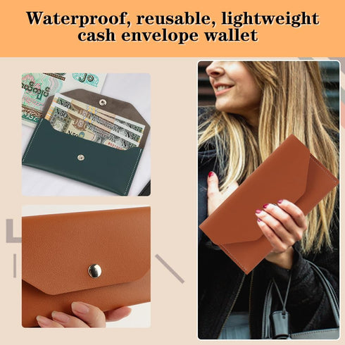 4pcs Money Bag Pouch Budget Binder,PU Leather Cash Envelopes,Money Cash Envelopes Bag,Reusable Budget Envelope Cash Dividers,Money Envelopes For C...