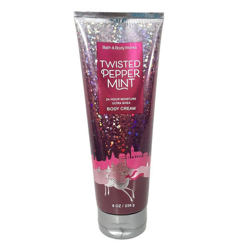 Bath & Body Works TWISTED PEPPERMINT 24 Hour Moisture Ultra Shea Body Cream 8 oz / 226 g...