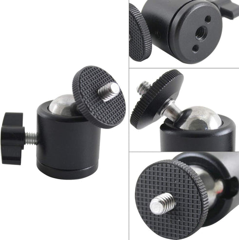 EXMAX 360 Degree Aluminum Alloy Body Rotating Swivel Mini Tripod Ball Head with 1/4" Screw Thread Base Mount for Lighter DSLR Camera Camcorder LED...