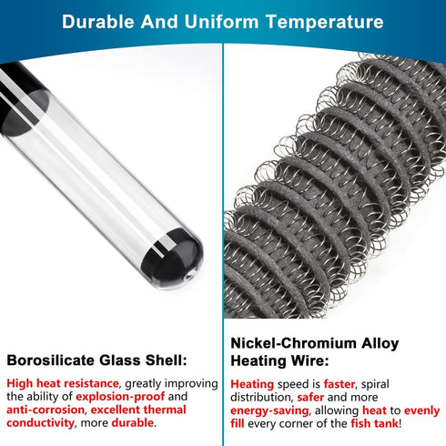 Aquarium Heater Adjustable 50W Submersible Fish Tank Heater with Electronic Chip Thermostat Suitable for Marine Saltwater and Freshwater...