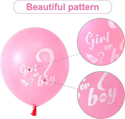 30 Pcs Gender Reveal Balloons Girl or Boy Latex Balloon 12 Inches Pink Blue Party Balloon for Gender Reveal Baby Shower Themed Decorations...