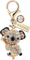MC124 Crystal Big Koala Bear Lobster Clasp Charm Pendant with Pouch Bag (1 piece)...