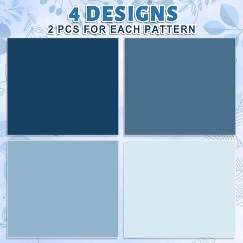 Whaline Dusty Blue Wrapping Paper - Not Roll - 4 Colors Gradient Blue Gift Wrap Paper Folded Flat Colorful DIY Craft Art Paper for Wedding Birthda...