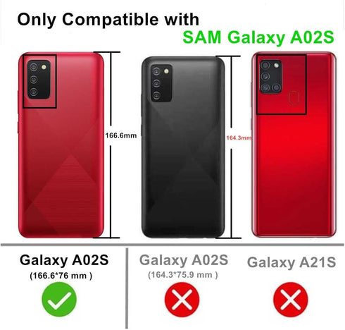 for Galaxy A02S Case(USA Version), Slim Flexible TPU for Girls Women Airbag Bumper Shock Absorption Rubber Soft Silicone Case Cover Fit for Samsun...