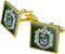 Harry Potter Slytherin Painted Crest Square Cufflink Set Gold Color...