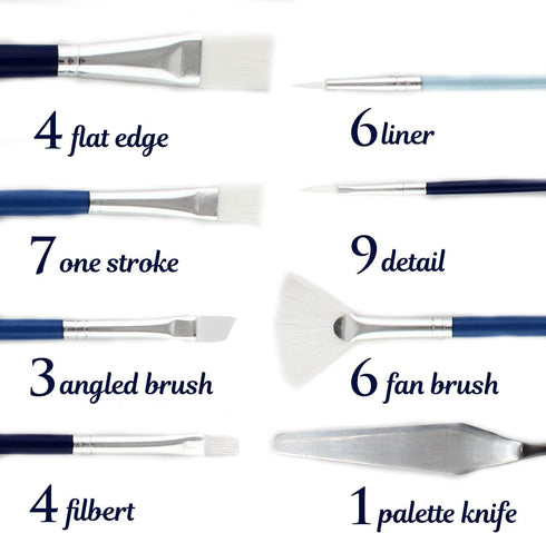 ArtSkills Acrylic Paint Brush Set, Acrylic Paint Brushes for Canvas Painting, Craft Paint Brushes with Palette Knife, 40 pc...