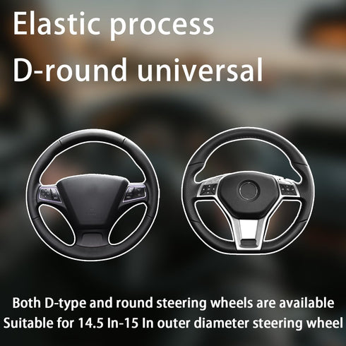 Leather Car Steering Wheel Cover, Universal 15 Inch for Car Truck SUV, Non-Slip and Breathable, Sport Style Design Odorless Steering Wheel Protect...