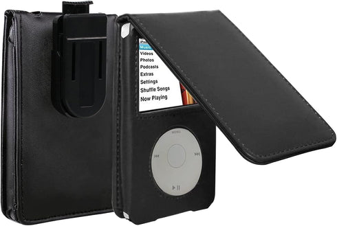 HAL V-TOP Leather Case for Apple iPod Video Classic 80G 120G 160G 60G Classic Protective with Movable Belt Clip Black...
