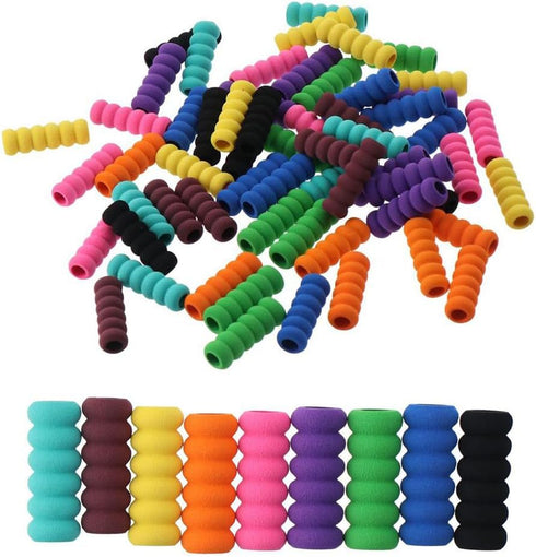60pcs Mixed Colors Soft Foam Pencil Grips,Random Colorful Painting Drill Pencil Pen Grippers for Drawing, Writing...