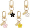 4 PCS Cute Flower Keychains Aesthetic Keychain Charms Daisy Keychain Enameled Keychains Mini Keychain Earphone Case Accessories Keyrings and Keych...