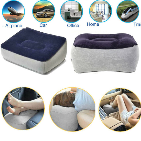 Inflatable Travel Foot Rest Pillows, Air Foot Rest Pillow Inflatable Footrest Cushion for Travel, Office and Home, Perfect Airplane Travel Accesso...