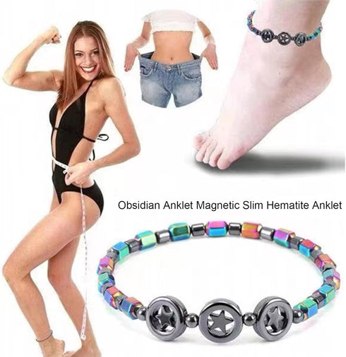 choice of all 5Pcs Hematite Bracelets for Women Hematite Bracelet Circle Star Laser Anklet Promote Metabolism Pain Relief Anklet...