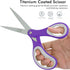LIVINGO Scissors All Purpose, Student School Scissors, Sharp Titanium Coated Stainless Steel Shears for High Middle School Teacher Crafting, Offic...