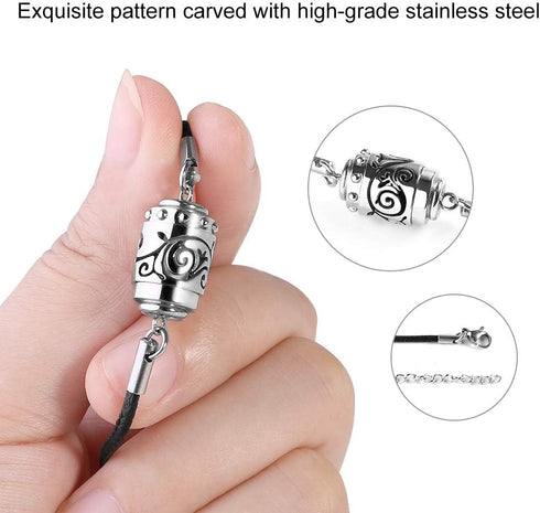 Aromatherapy Essential Oil Diffuser Necklace 316L Stainless Steel Adjustable Pendulum Pattern Aroma Necklace with 4PCS Refill Sticks, Retro Hollow...