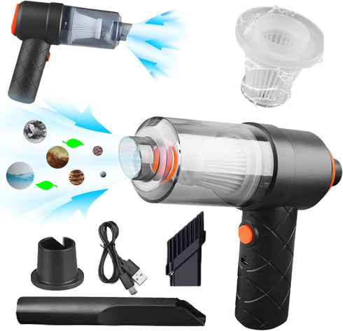 Handheld Car Vacuum Cleaner Cordless, 4000Pa Powerful Portable Mini Vacuum Cleaner 2 in 1 Low Noise Air Buster with Multi-Nozzles for Car, Home, O...