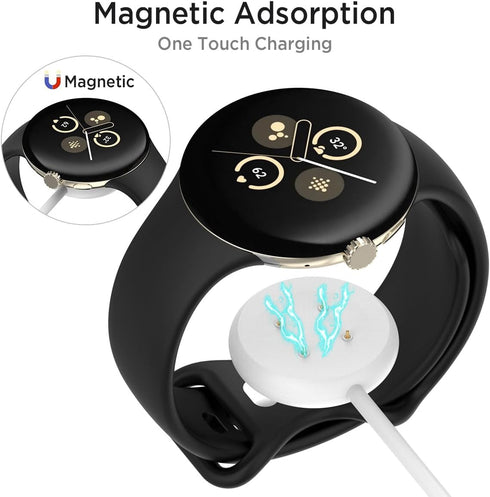 Miimall Replacement Charger for Pixel Watch 2 Charger, Wireless Pixel Watch 2 Charging Cable, USB-A Magnetic Wireless Charging Google Pixel Watch ...
