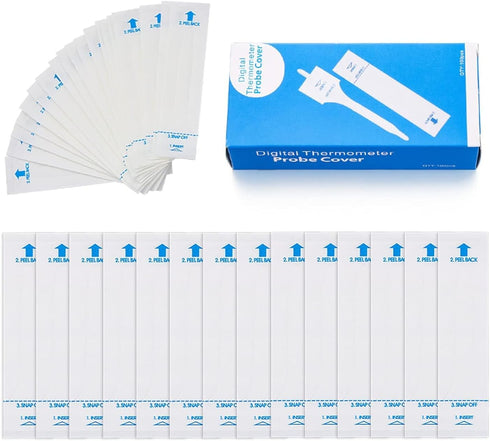 100 Pcs White Disposable Probe Covers for Digital Oral Thermometers Rectal Thermometer Sleeves Universal Probe Covers for Thermometer Safe and San...
