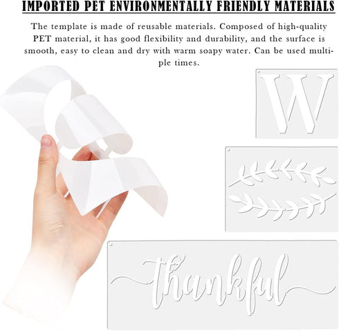 FOCCTS Welcome Stencils for Painting on Wood, Welcome Sweet Home Template Stencils, Reusable Large Welcome Sign Painting Template Seasonal Stencil...