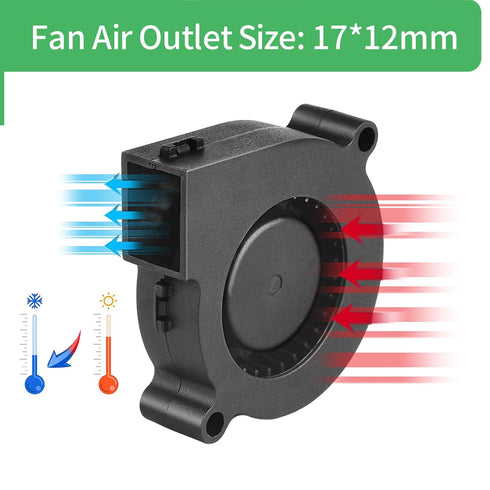 50mm x 15mm 5015 12V DC Brushless Cooling Blower Fan, Dual Ball Bearing, 2 Pin Terninal...