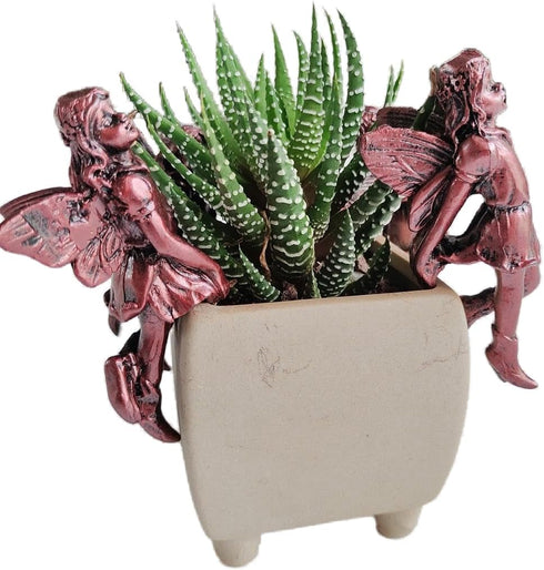 4Pcs Sitting Fairy Garden Statue,Planter Pot Hanger Figurines Climbing Decoration?Tinkerbell Sculpture Outdoor Statues Ornaments Décor for Flower ...