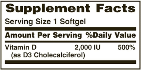 Nature's Bounty, D 2000 Iu Softgels, 150 Count...