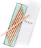 Rose Gold Pens with Blue Ink | Luxury Ballpoint Gold Pen Set of 6 in Glossy White Gift Box | Gold Office Supplies for Women Men - Slim Nice Pens f...