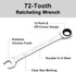 Jetech 15mm Ratcheting Combination Wrench, 12PT 72 Tooth Gear Wrench, Industrial Grade Cr-V Steel Gear Spanner for Household Garage Auto...