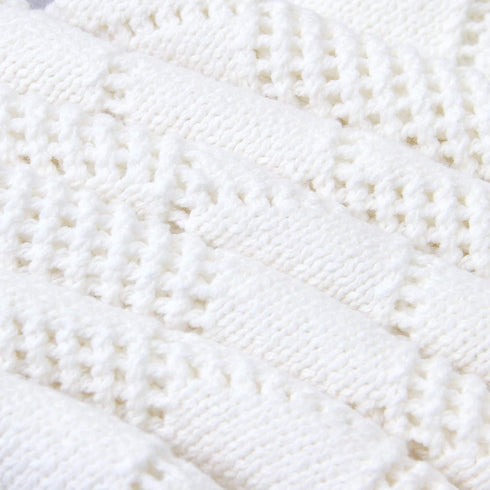 Ziyunlong Baby Blankets Candy Color Knitted Super Soft knitted blankets for Newborn Ivory White 100 * 80cm(40x30In)...