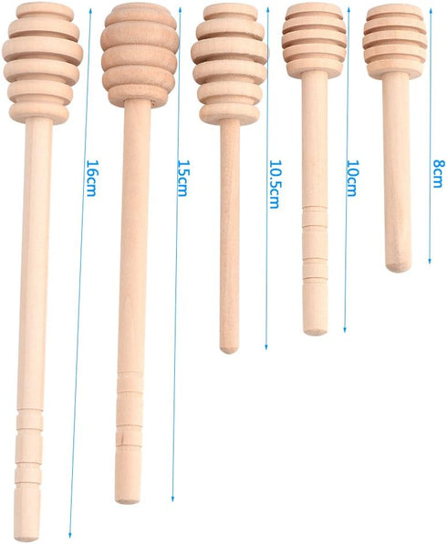 50Pcs/set Portable Mini Honey Dipper, Wooden Muddler Honey Stick for Honey Jam Jar Dispense, Mini Individually Wrapped, Wedding Party Favors (10.5...