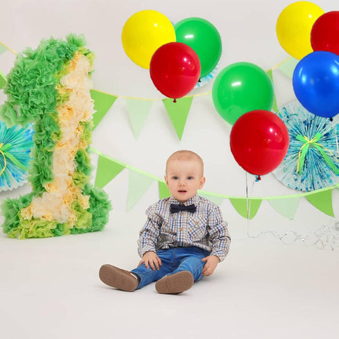 Red Blue Yellow Green Balloon Garland Kit, 121PCS Red Green Blue Yellow Balloons for Toy Video Game Transportation Robot Street Spider Hero Birthd...