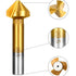 KEWAYO 3 Flute 90 Degree HSS Chamfering Tool Bit Countersink Drill Bit Set for Metal Wood Plastic Woodworking Metal Working Tool Bit Set, Pack of ...