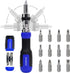 SHARDEN Ratchet Screwdriver 13-in-1 Multi Screwdriver Tool All in One Ratcheting Screwdriver Set with Phillips, Flat Head, Torx, Hex, Square, 180 ...