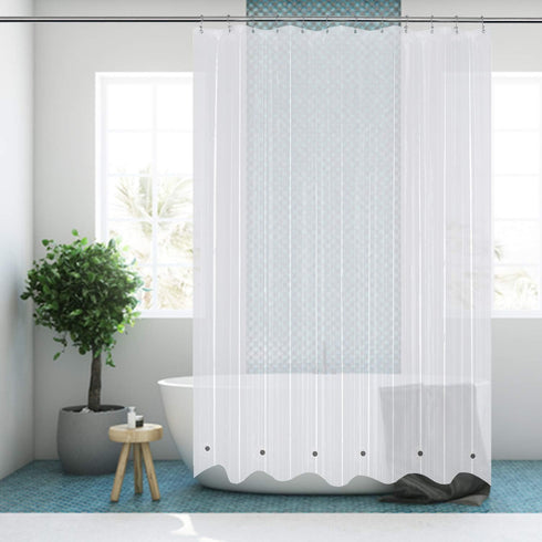 Mrs Awesome Extra Long Shower Curtain Liner with 6 Magnets 72 x 84 inch, Clear PEVA 8G Heavy Duty Thick Plastic Shower Curtain, Waterproof, 72x84...