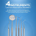 4tified Dental Tools Hygiene Kit 4 PCS French Stainless Steel Professional Teeth Cleaning Home Use Plaque Calculus Removal Tartar Scraper Scaler F...