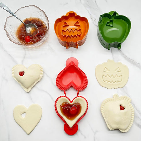 Dough Presser Pocket Pie Molds, Party Potluck Hand Pie Molds, Hand Pie Molds, Apple, Pumpkin And Acorn Shapes 3-Piece (Halloween Set)...