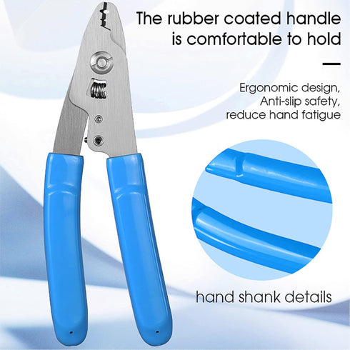 2 pcs 3 Hole Fiber Stripper Stainless Steel CFS-3 Fiber Optic Stripper 3 Port Hole Fiber Optic Stripping Tool with 6" handle, Blue...