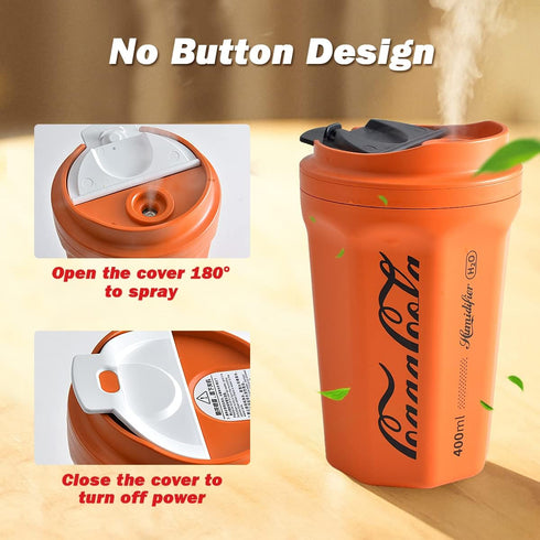 Portable Mini Humidifier, 400ml Small Cool Mist Humidifiers USB Rechargeable Humidifier Cordless Personal Desk Ultrasonic Humidifier for Bedroom, ...