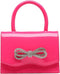 QWINEE Women's Glitter Rhinestone Bow Decor Clutch Purse Prom Bags Sparkle Mini Square Handbags...
