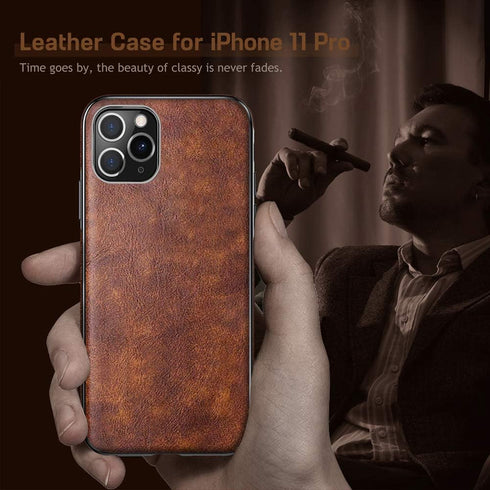 LOHASIC for iPhone 11 Pro Case, Thin Slim Leather Luxury Business PU Soft Flexible Non-Slip Grip Full Body Shockproof Protective Phone Cover Cases...