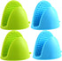 Silicone Cooking Pinch Grips Oven Mitts - Finger Protector Pot Holder for Kitchen,Cooking,Baking,BBQ - Heat Resistant Gloves, 2 Pairs (Blue and Gr...