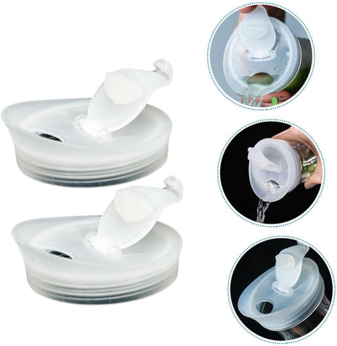 HOMSFOU 2pcs Glass Water Pitcher Lids Water Carafes Lids Tea Pitcher Spout Lids Lemonade Pitcher Lids Juice Pitcher Lids Water Jug Lids Bistro Pit...