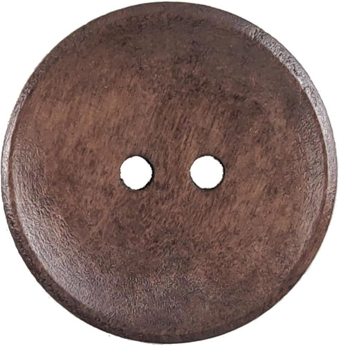 50 Pcs Classic Wooden Buttons, 1-Inch (25mm) Diameter - Brown,Convex,2 Holes,for Sewing Projects...