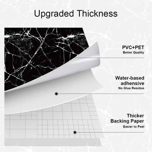 Marble Contact Paper,Wallpaper Peel and Stick Kitchen,Marble Wallpaper Vinyl Contact Paper for Cabinets Countertops Wall Covering 17.7''x196.9'' B...