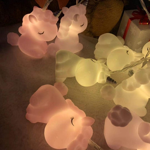 Unicorn String Lights 10led 6.8ft Unicorn Fairy Lights Girl Room Decoration Super Fun Indoor Battery Powered String Lights(Pink/White)...