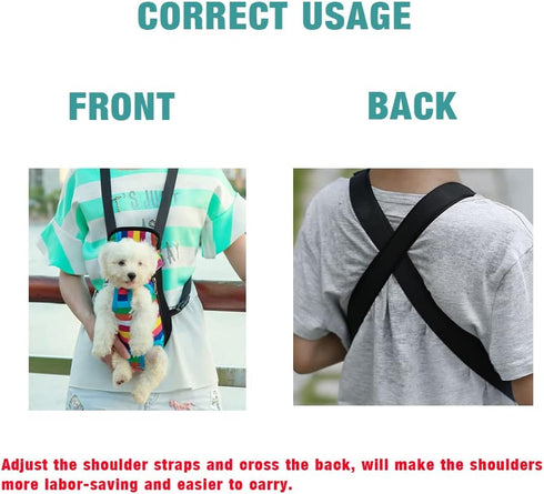 Pet Carrier Backpack, Legs Out Adjustable Pet Front Cat Dog Carrier Backpack, Easy-Fit Dog Travel Backpack Carrier for Hiking Camping for Small Me...