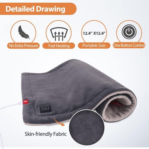USB Small Heating Pad, 5V Portable Heated Travel Blanket Pads Heat Settings & Auto Shut Off, Moist & Dry Hot Therapy for Pain Relief Abdomen Cramp...