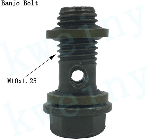 Motorcycle Hydraulic Brake Line Tee Hose Connector 3 Way Adapter with M10 Banjo Bolt(Circular Shape)...