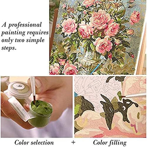 Afro Girl Painting Fashion Black Women Paint by Number Kits 16 x 20 inch Canvas DIY Tropical Leaves Oil Painting for Kids Adults Beginner with Bru...