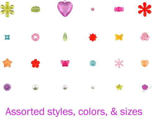 DAZZLINGKIT Bracelet Making kit Beads Charm for Jewelry Making kit for Girls. 500+ Pieces Variety Shapes and Colors Perfect Toys for Girls Kids Ag...