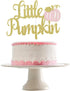 Little Pumpkin Cake Topper Gold Pink Little Pumpkin Baby Shower Cake Topper Decorations Little Pumpkin 1st Birthday Decorations Pink Girl Fall Bab...
